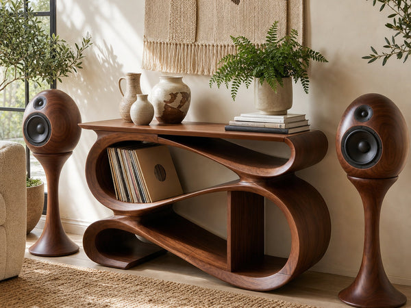 Scandinavian Vinyl Console Stand For Listening Room Interior