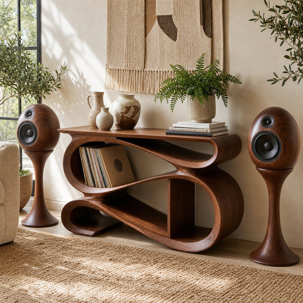 Scandinavian Vinyl Console Stand For Listening Room Interior