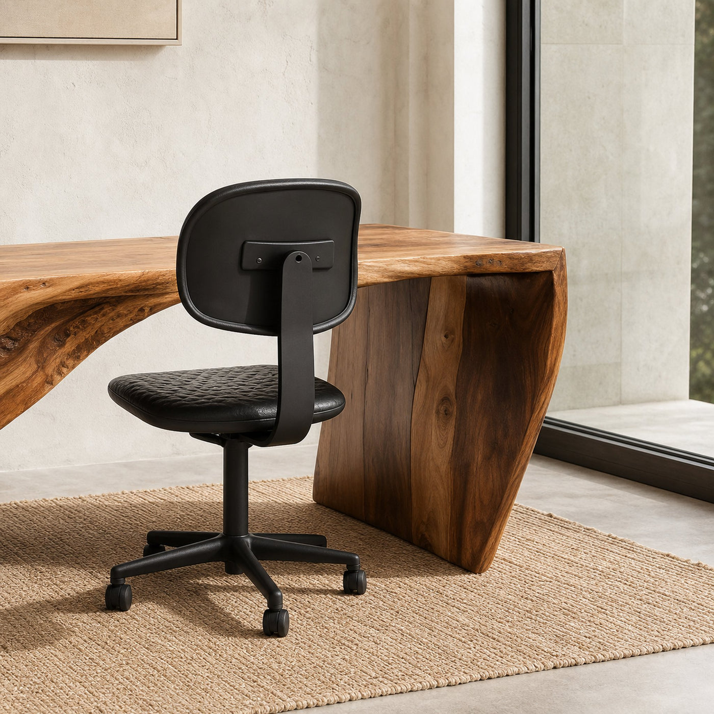 Sculptural Desk With Built-in Shelf For Home Office - product view 4