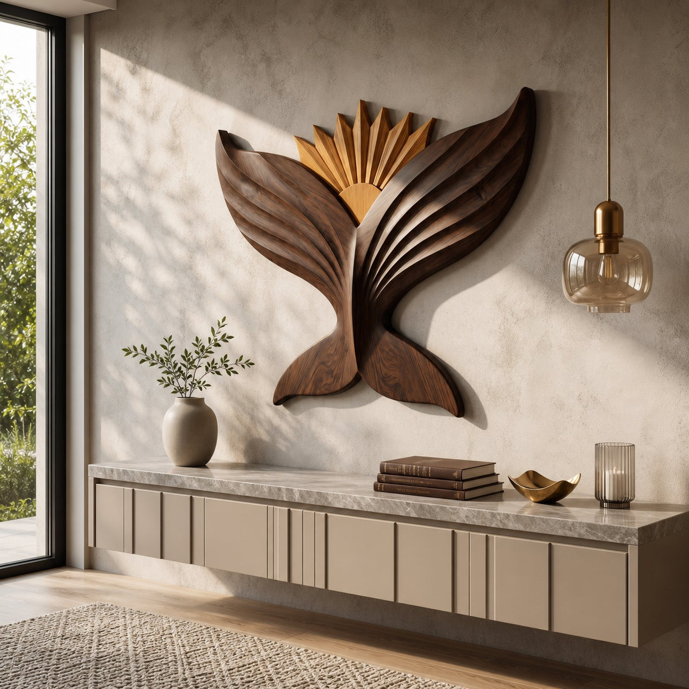 Sculptural Eagle Wooden Wall Art For Living Room And Entryway