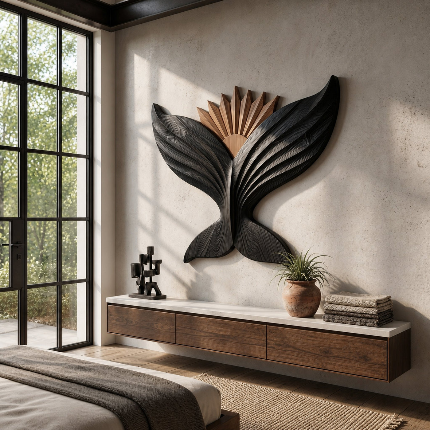 Sculptural Eagle Wooden Wall Art For Living Room And Entryway - product view 4