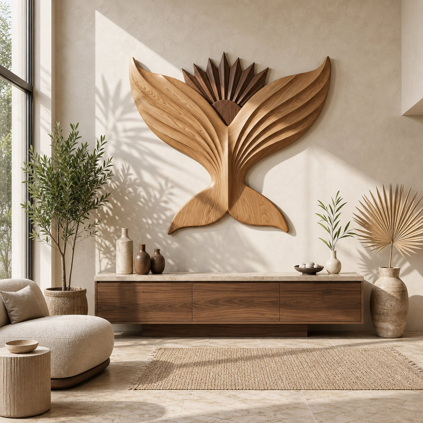 Sculptural Eagle Wooden Wall Art For Living Room And Entryway - product view 5