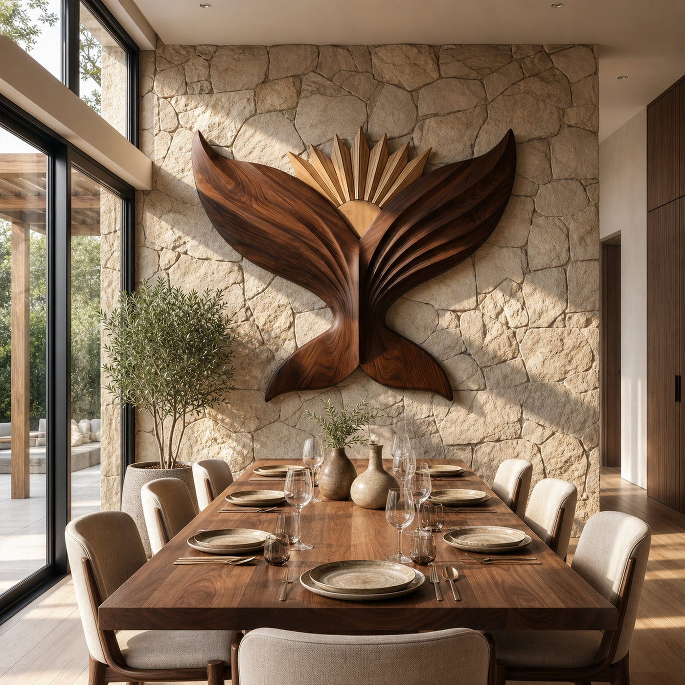 Sculptural Eagle Wooden Wall Art For Living Room And Entryway - product view 6