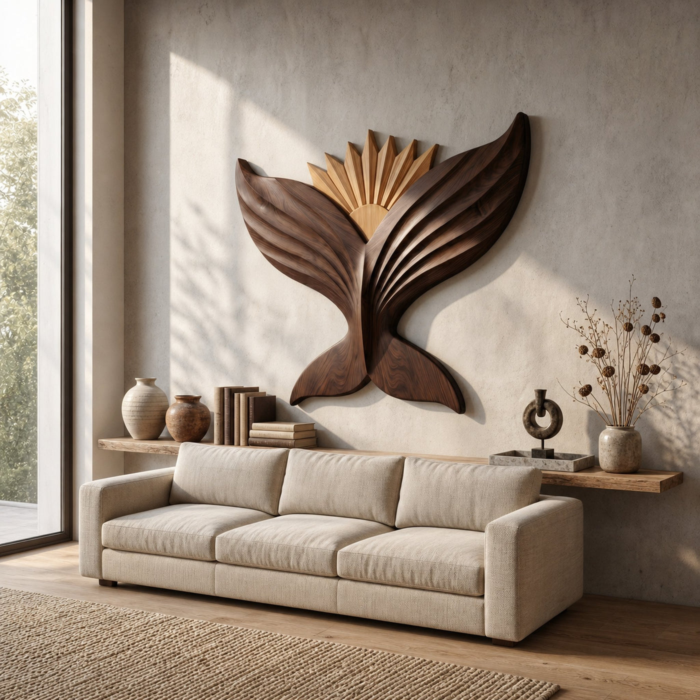 Sculptural Eagle Wooden Wall Art For Living Room And Entryway - product view 7