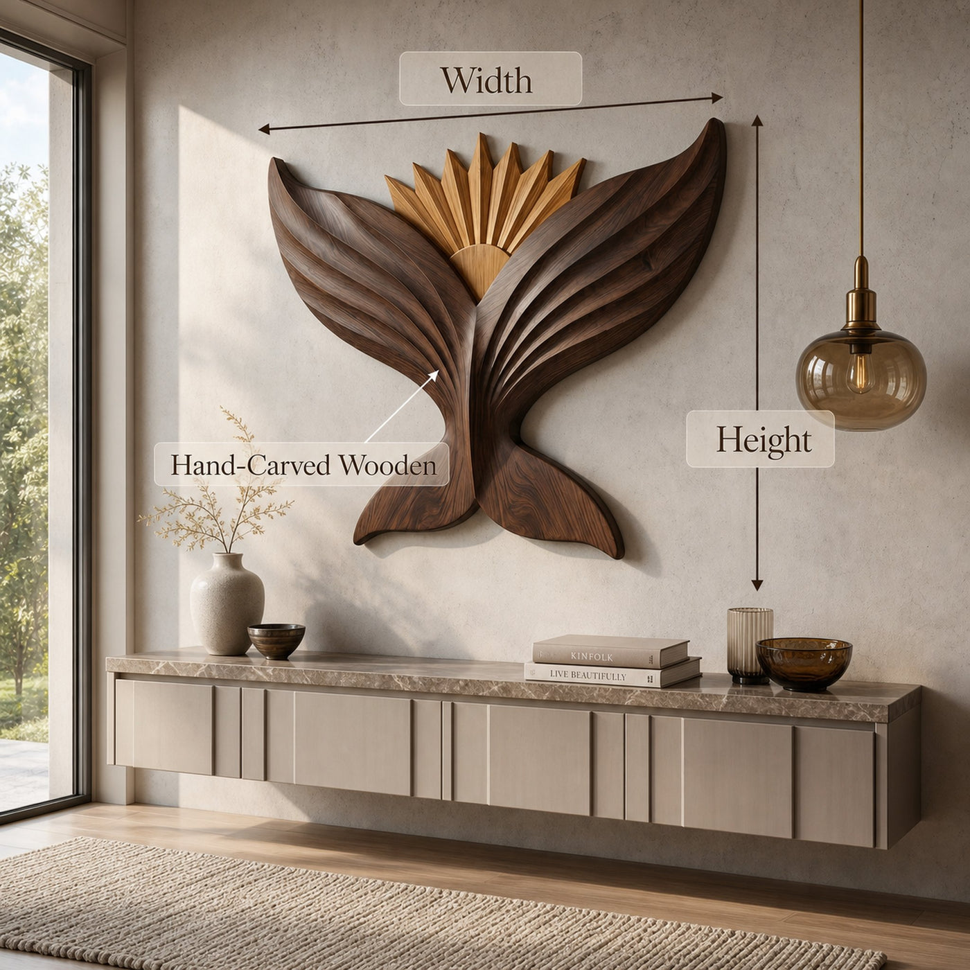 Sculptural Eagle Wooden Wall Art For Living Room And Entryway - product view 8