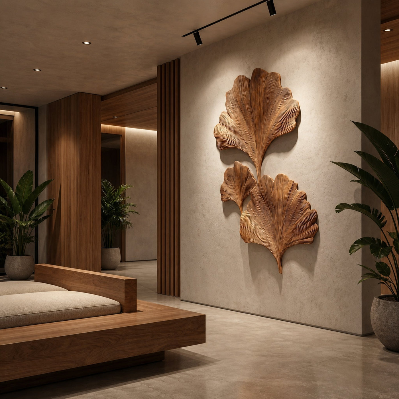 Sculptural Ginkgo Leaf Wall Art For Living Room - product view 6