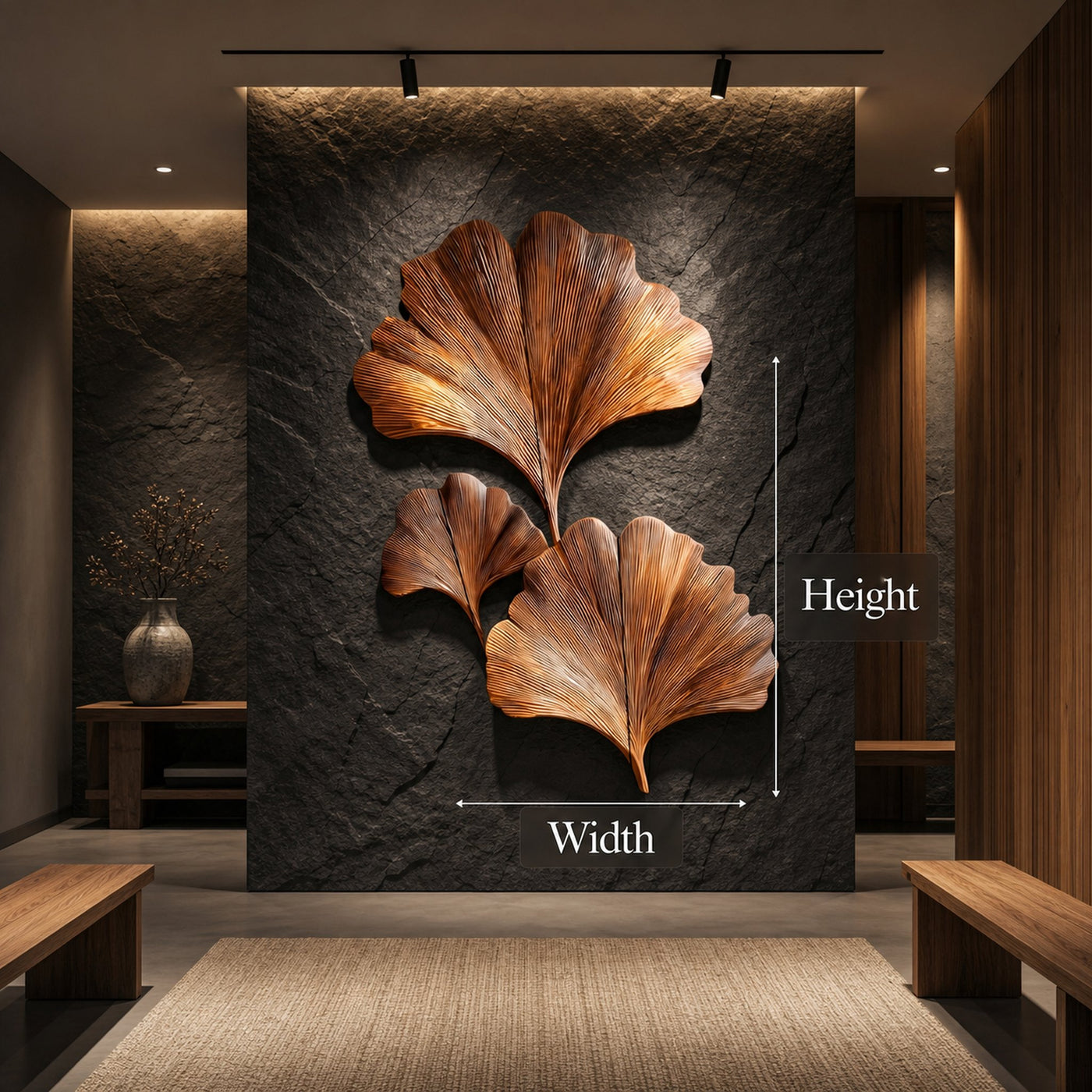 Sculptural Ginkgo Leaf Wall Art For Living Room - product view 8