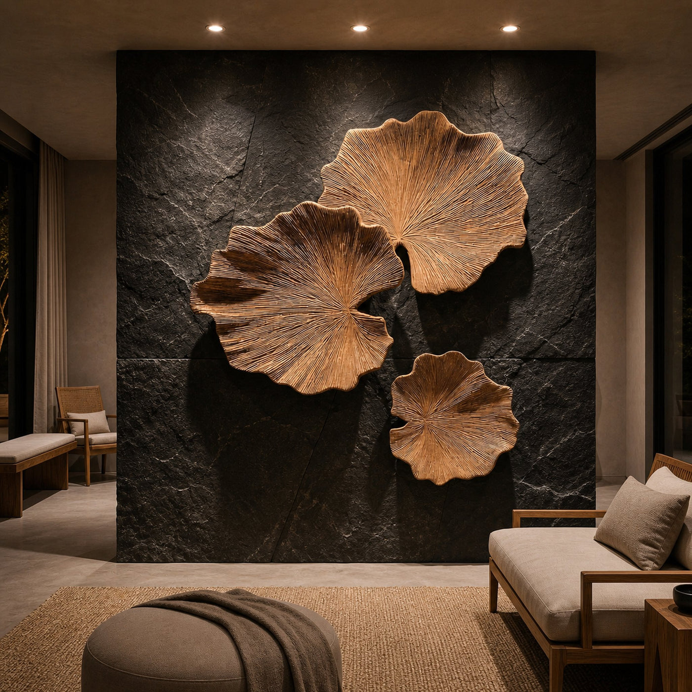 Sculptural Leaf Wall Decor For Living Room And Bedroom