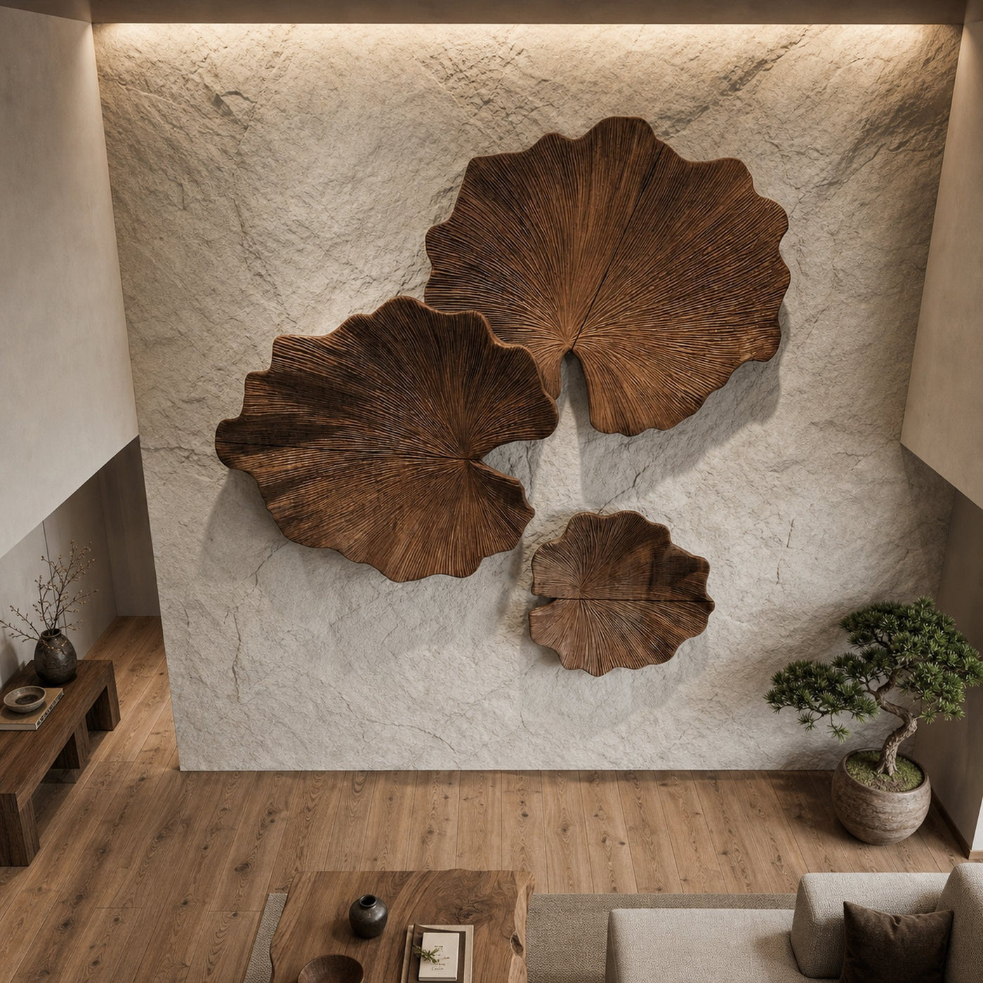 Sculptural Leaf Wall Decor For Living Room And Bedroom - product view 2