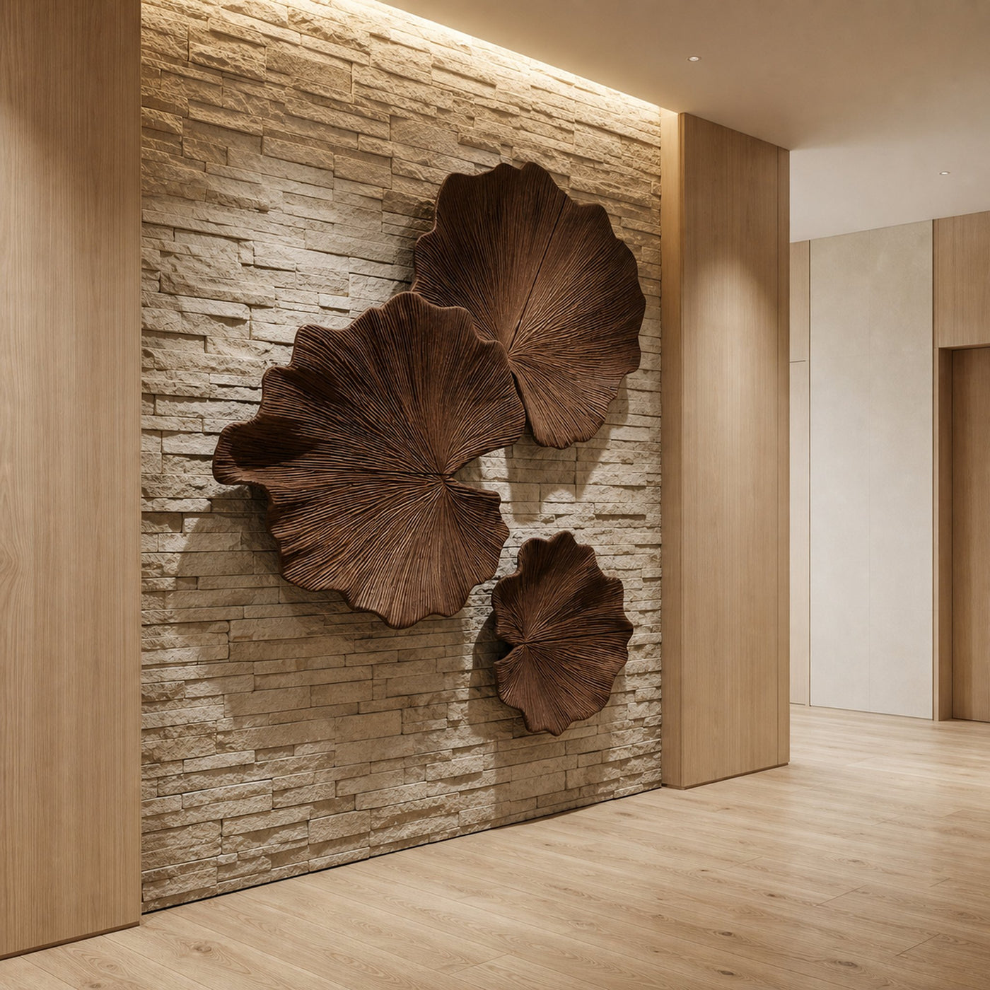 Sculptural Leaf Wall Decor For Living Room And Bedroom - product view 3