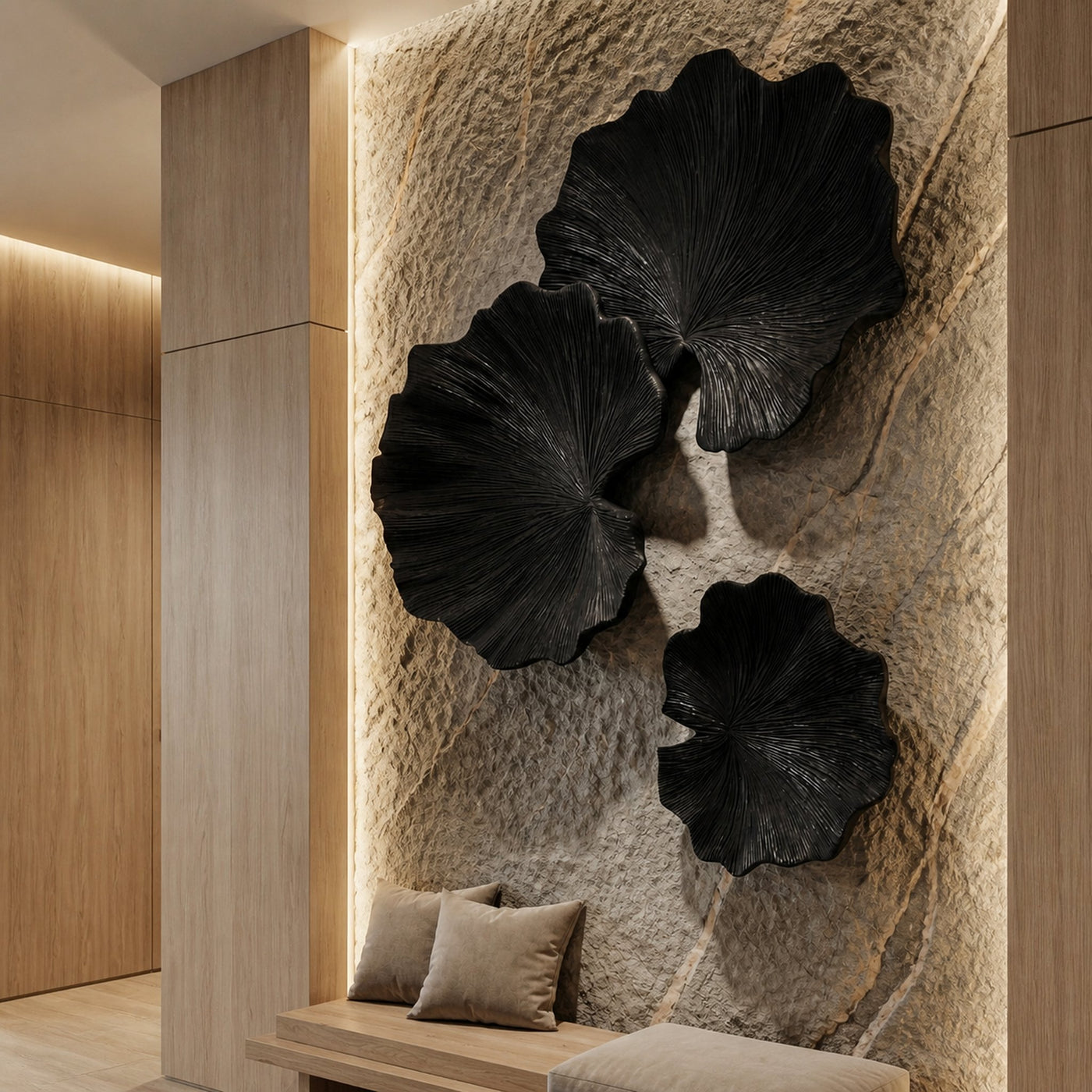 Sculptural Leaf Wall Decor For Living Room And Bedroom - product view 4