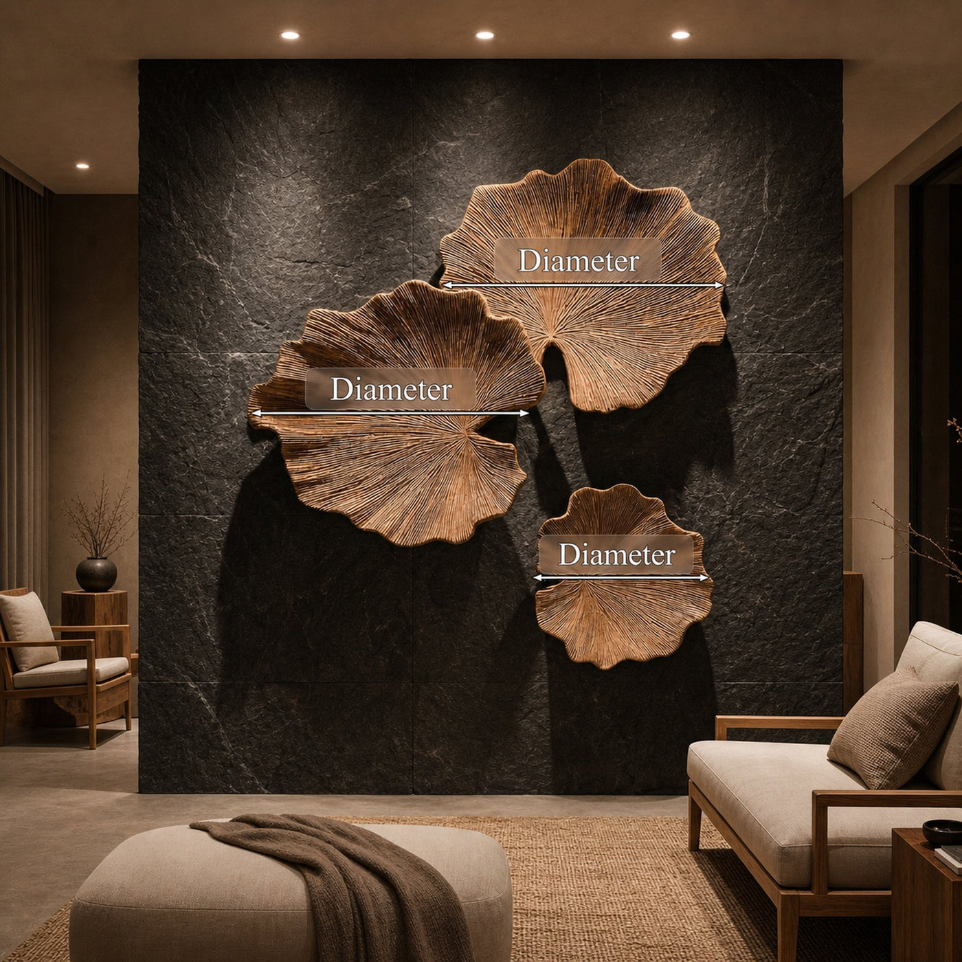 Sculptural Leaf Wall Decor For Living Room And Bedroom - product view 8