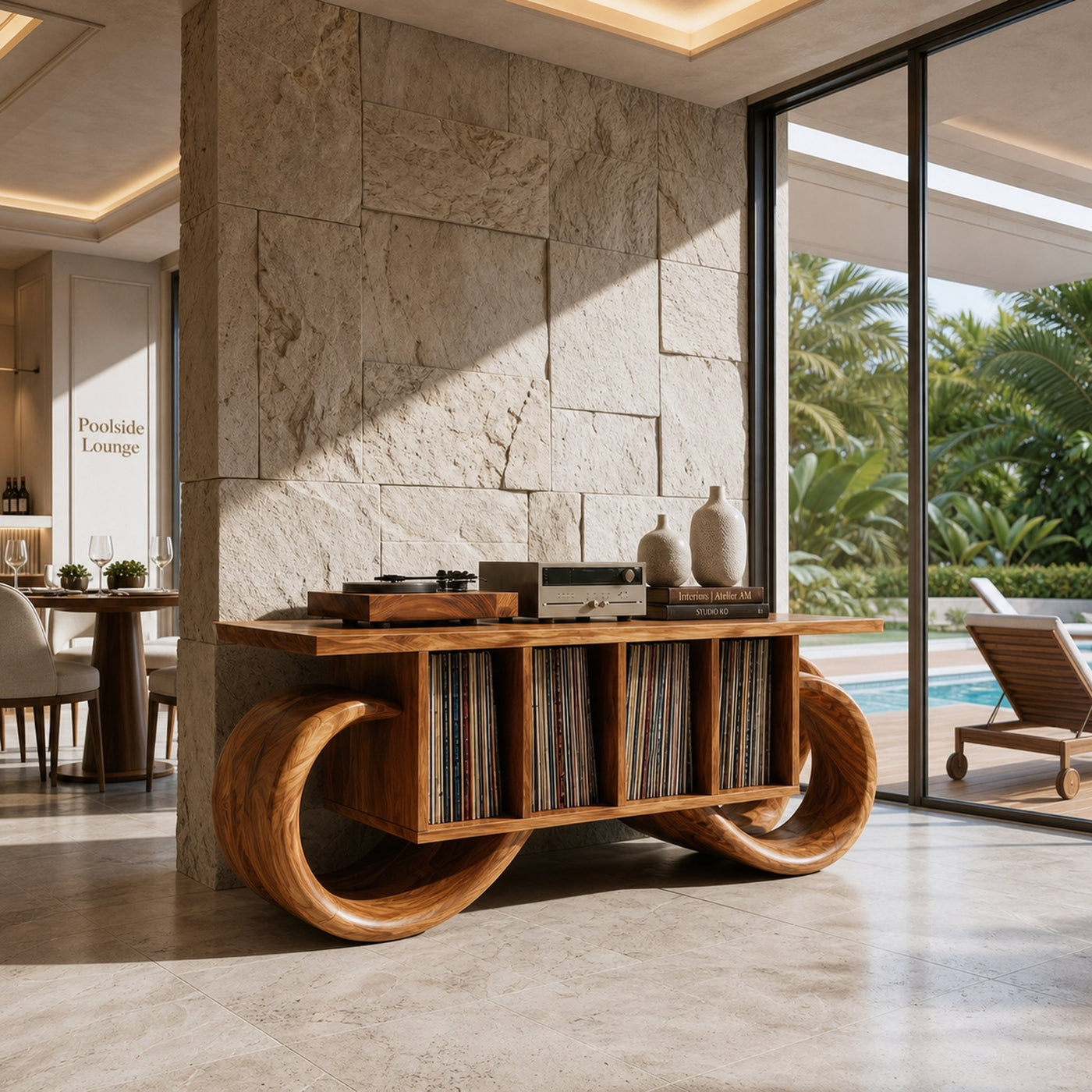 Sculptural Loop Record Player Console Creative Studio - product view 3