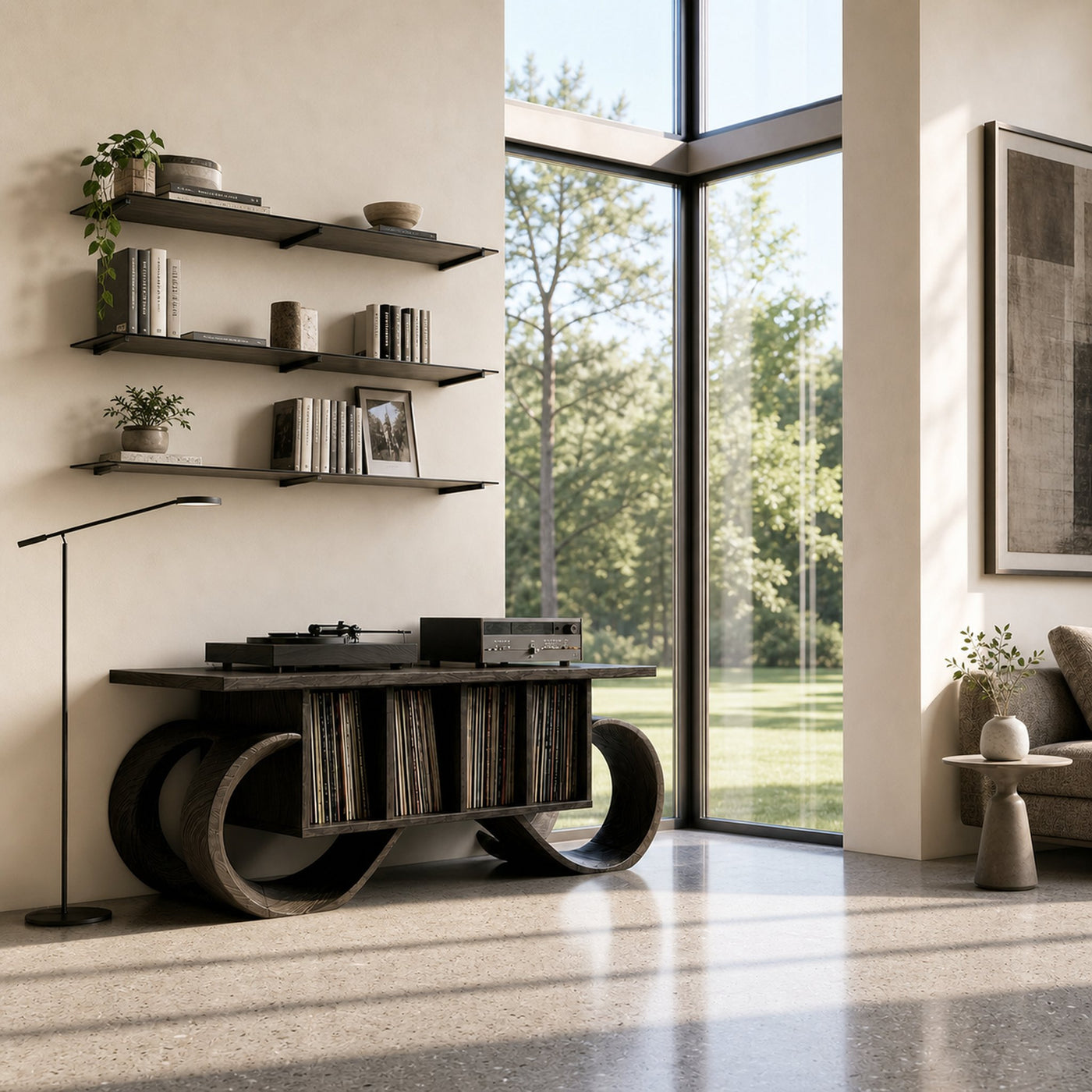 Sculptural Loop Record Player Console Creative Studio - product view 4