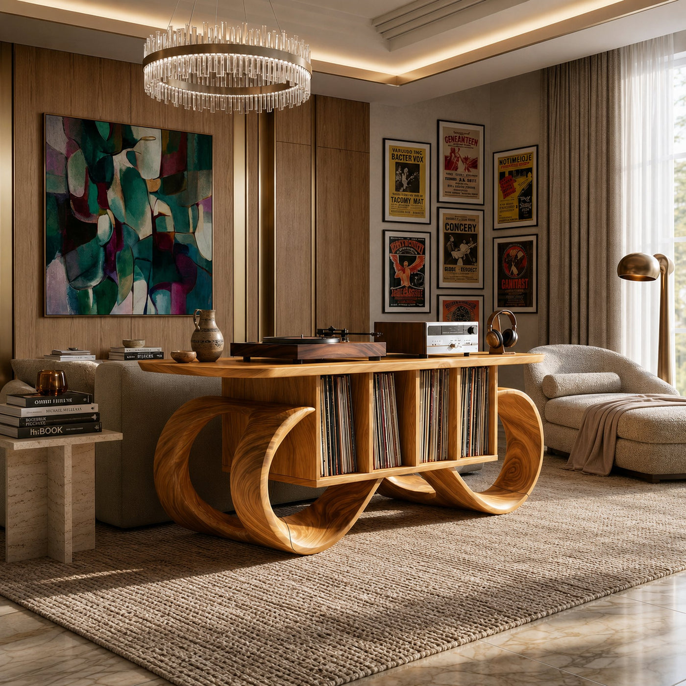 Sculptural Loop Record Player Console Creative Studio - product view 5