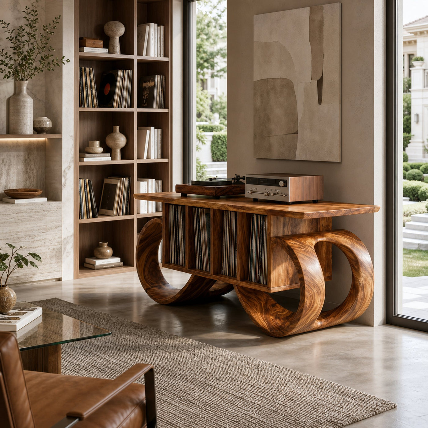 Sculptural Loop Record Player Console Creative Studio - product view 6
