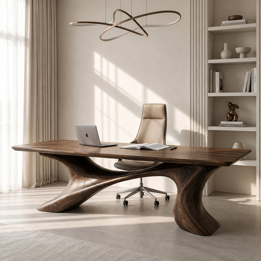 Sculptural Office Desk Organic Modern Furniture For Executive Workspace