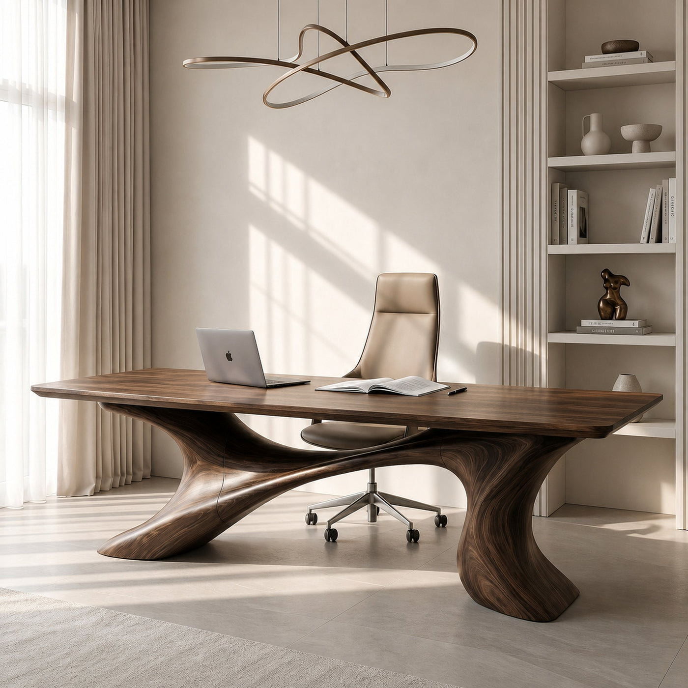 Sculptural Office Desk Organic Modern Furniture For Executive Workspace