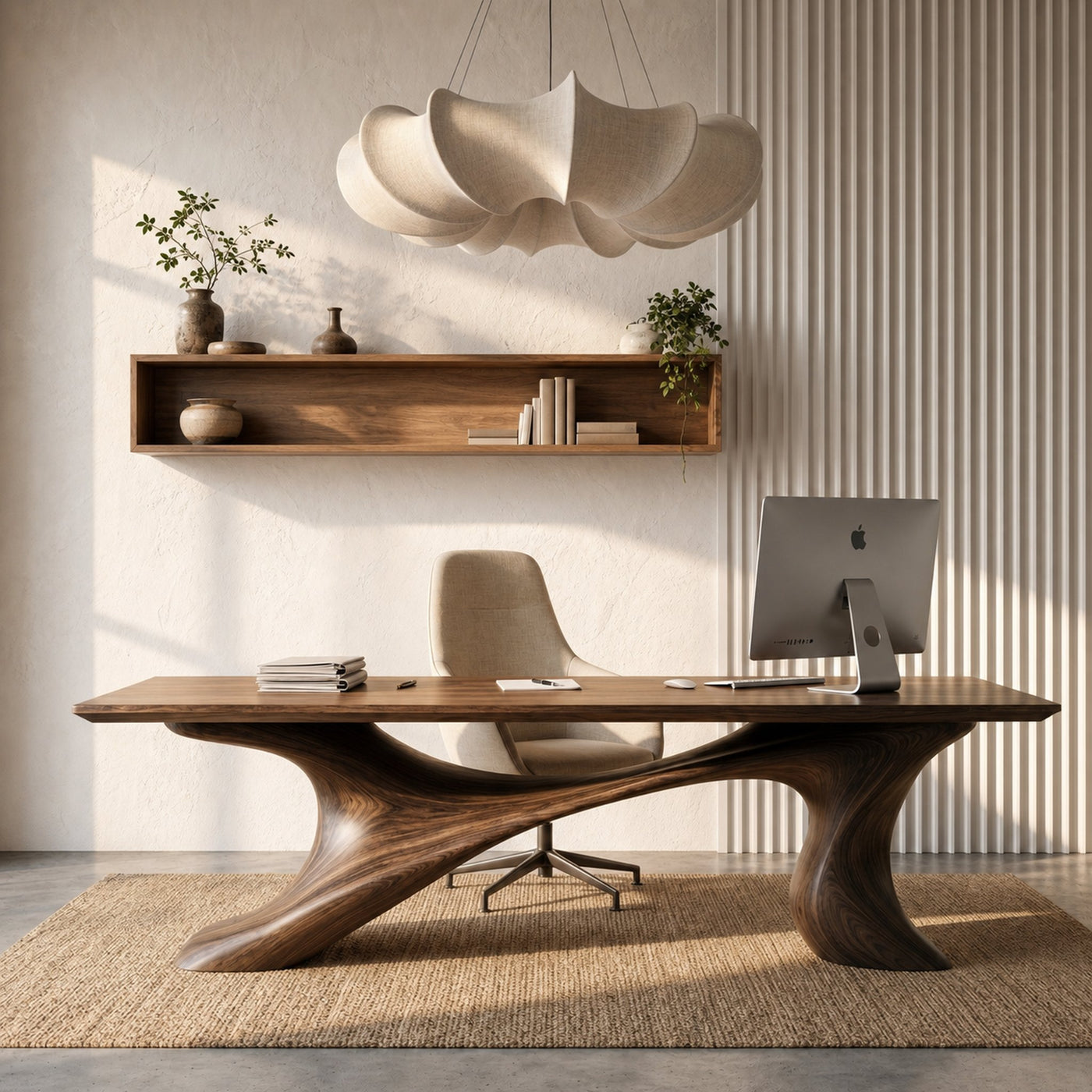 Sculptural Office Desk Organic Modern Furniture For Executive Workspace - product view 3