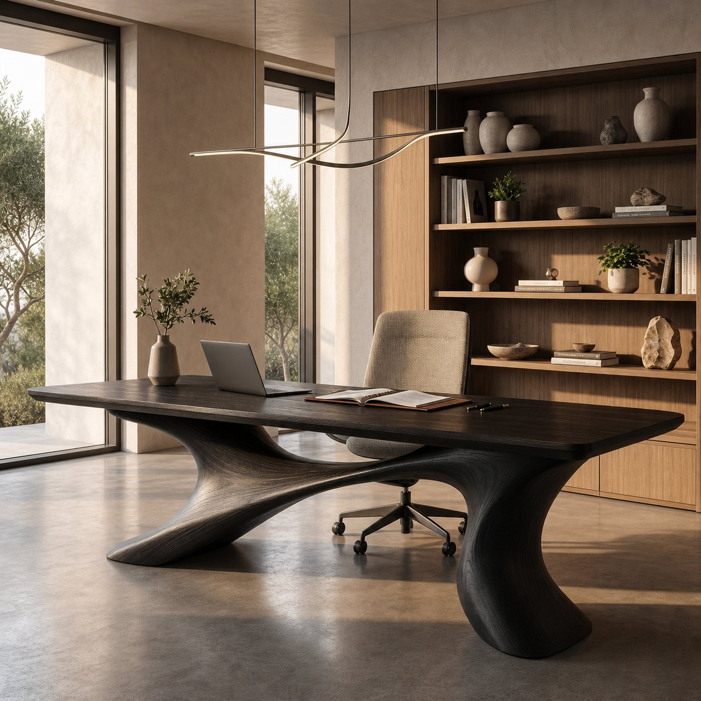Sculptural Office Desk Organic Modern Furniture For Executive Workspace - product view 4