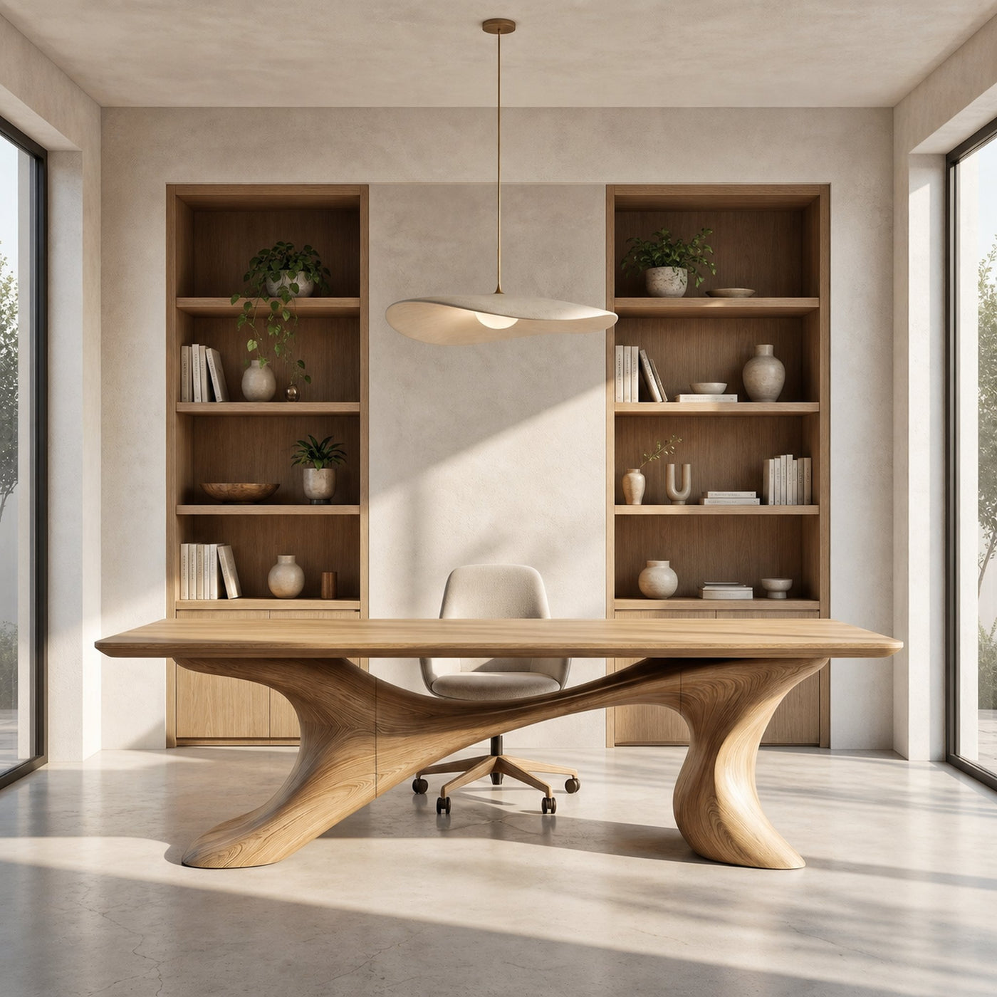 Sculptural Office Desk Organic Modern Furniture For Executive Workspace - product view 5