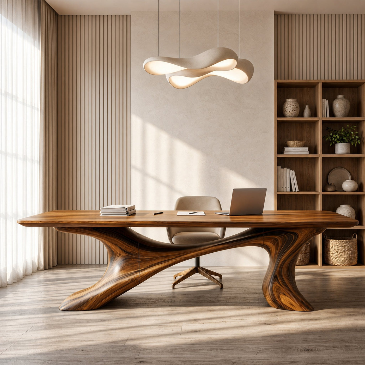 Sculptural Office Desk Organic Modern Furniture For Executive Workspace - product view 6