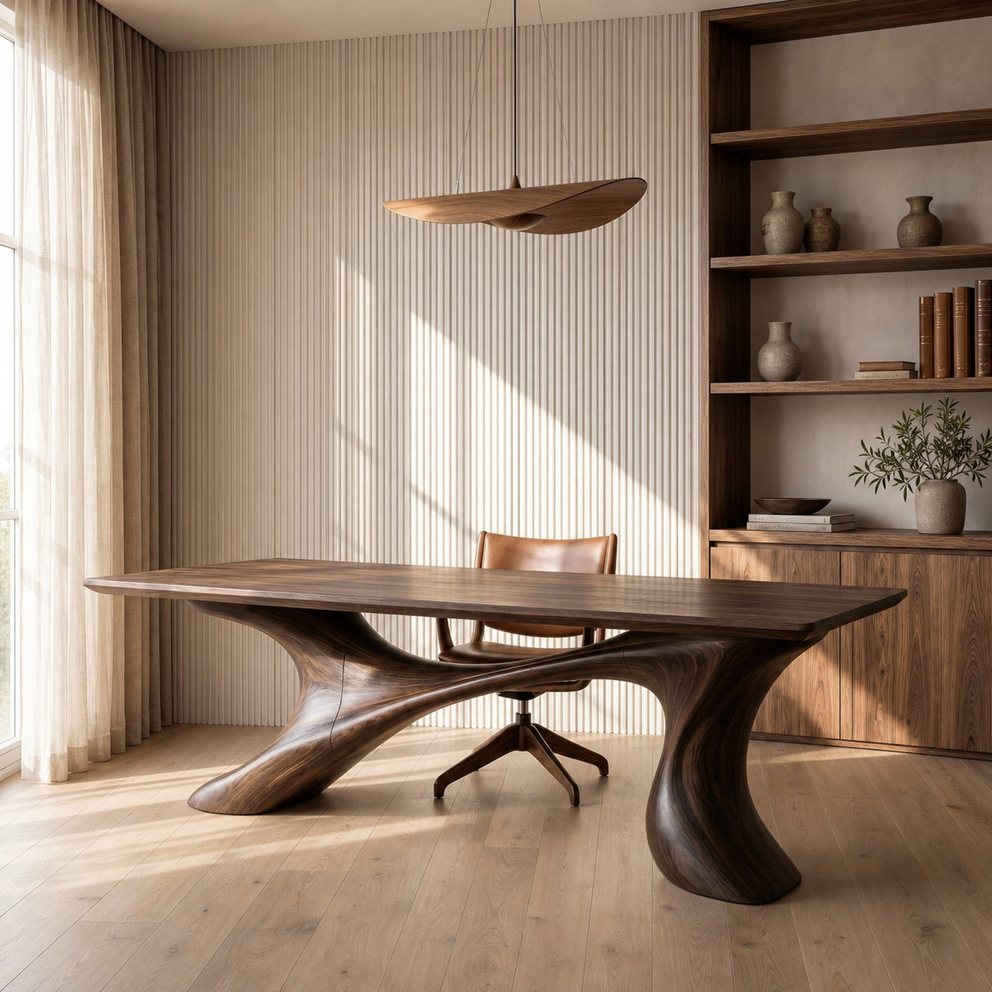 Sculptural Office Desk Organic Modern Furniture For Executive Workspace - product view 7
