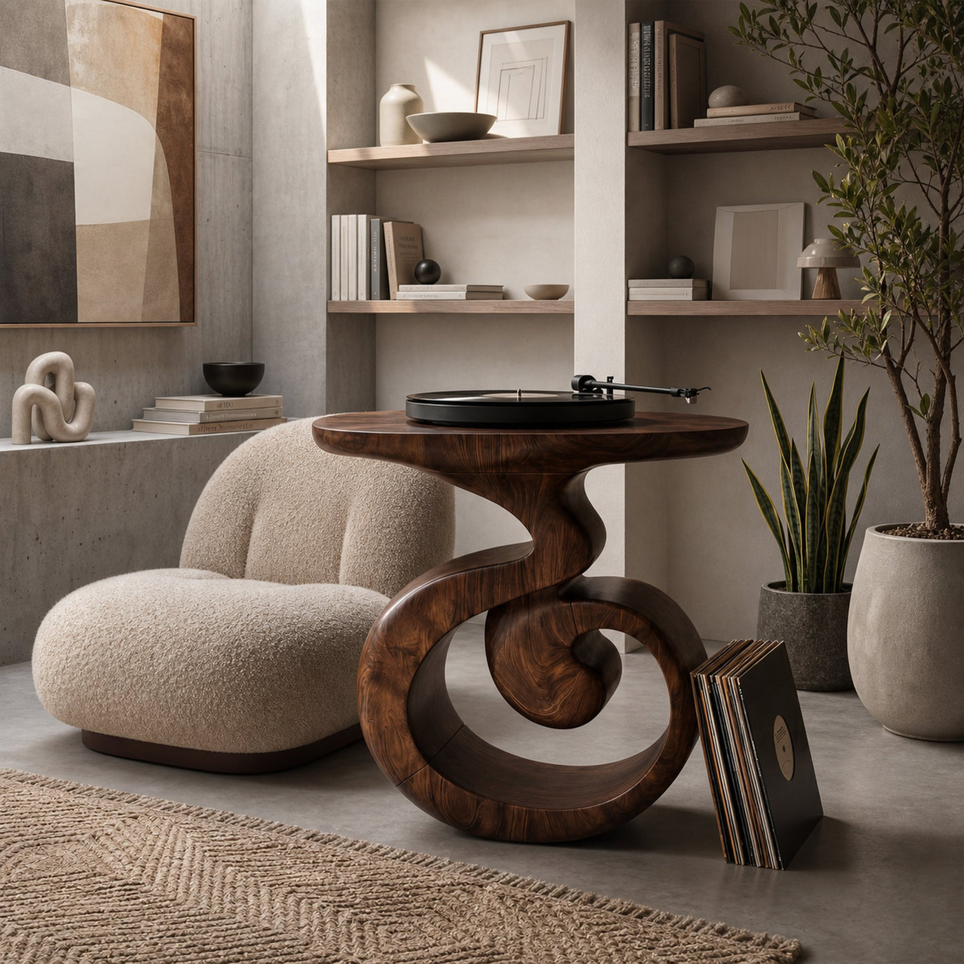 Sculptural Record Player Stand For Living Room - product view 6