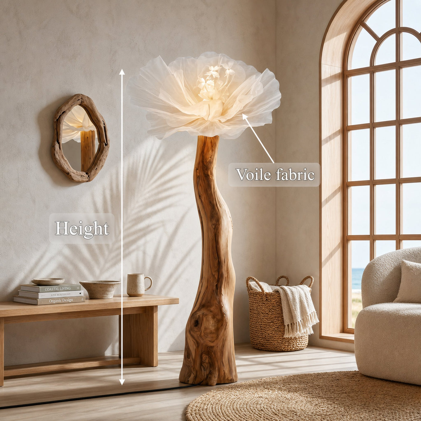Sculptural Standing Lamp Organic Blossom Form For Living Room - product view 8