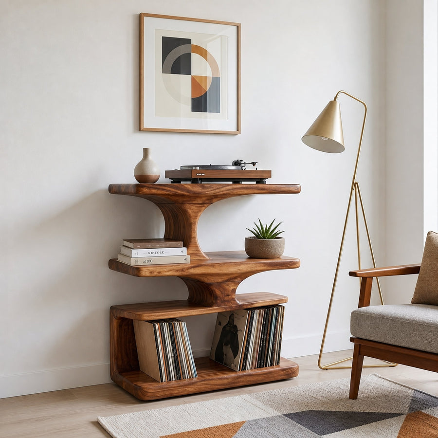 Sculptural Turntable Stand For Listening Room