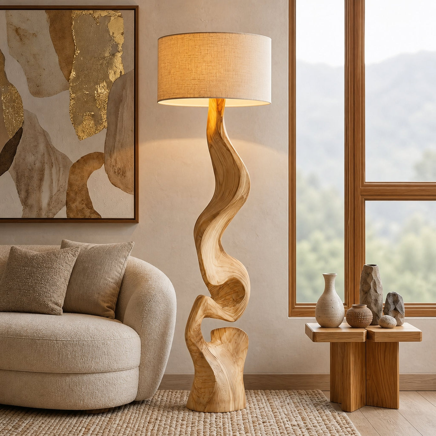 Sculptural Twist Lamp Base Living Room And Bedroom - product view 5