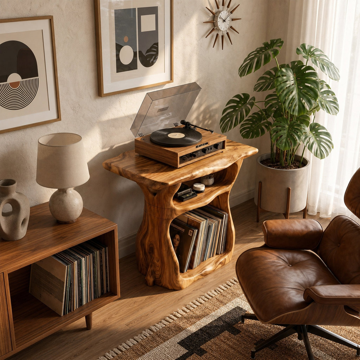 Sculptural Vinyl Record Stand For Lounge - product view 3