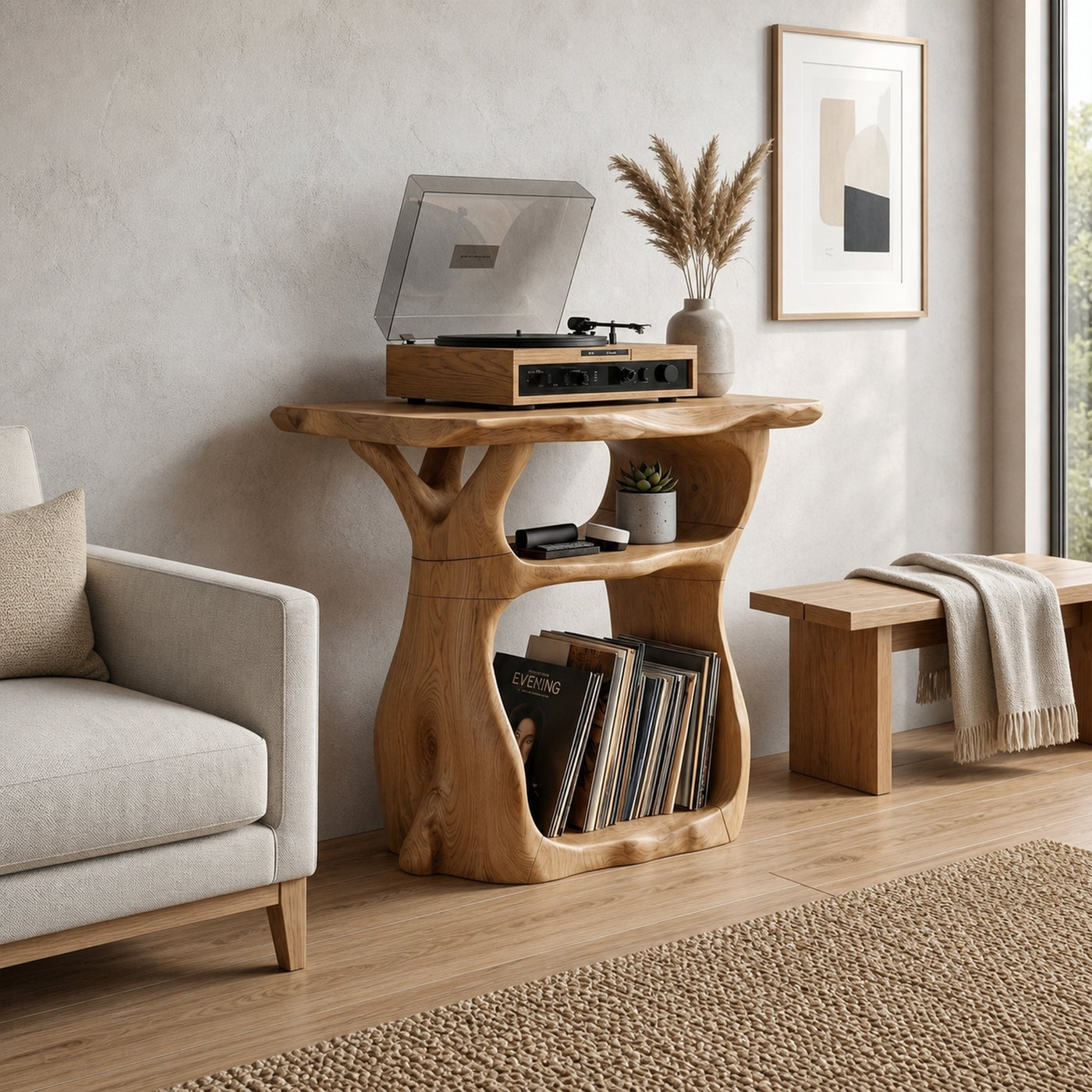Sculptural Vinyl Record Stand For Lounge - product view 4