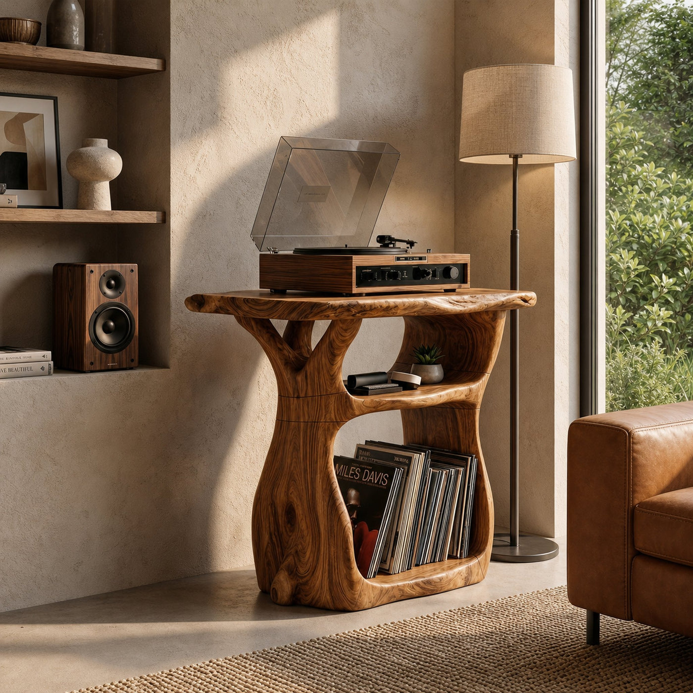 Sculptural Vinyl Record Stand For Lounge - product view 5