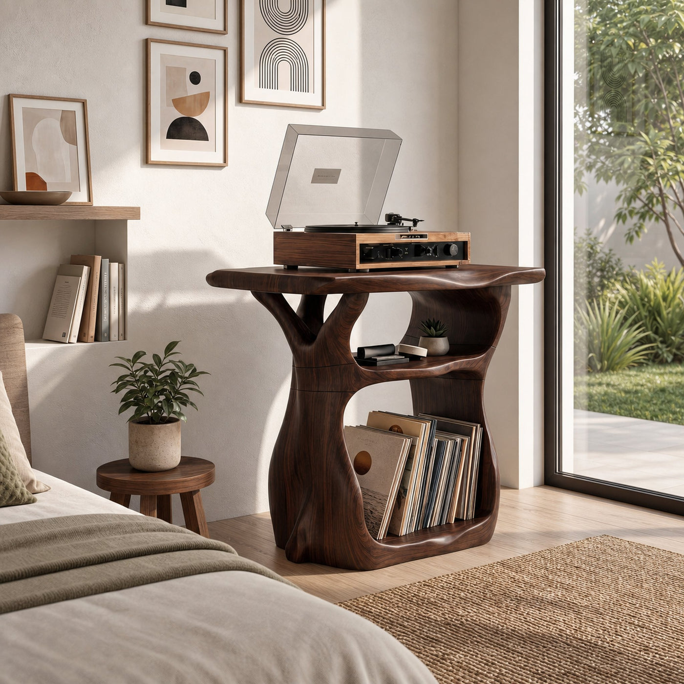 Sculptural Vinyl Record Stand For Lounge - product view 6