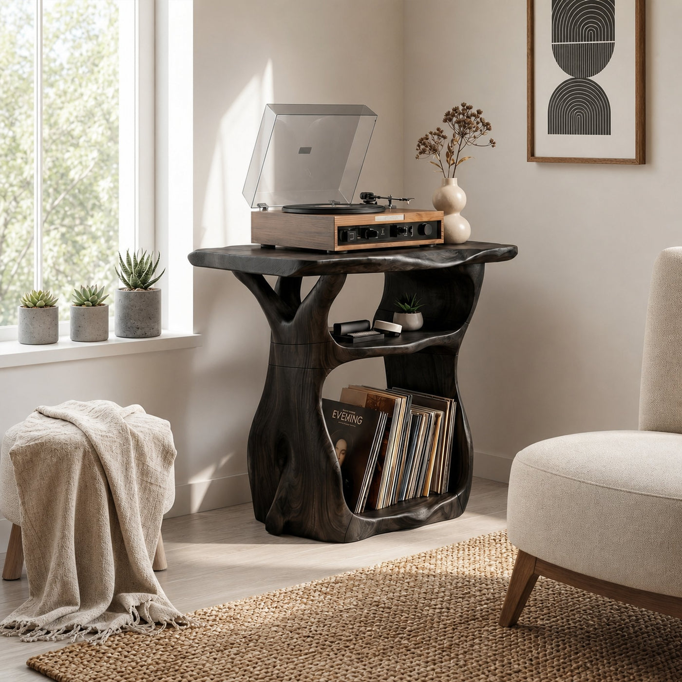 Sculptural Vinyl Record Stand For Lounge - product view 7