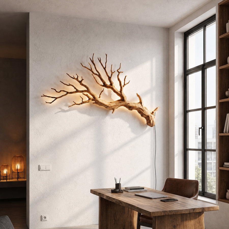 Sculptural Wall Light With Nature Inspired Tree Branch Design For Entryway