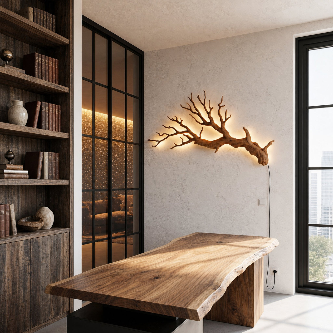 Sculptural Wall Light With Nature Inspired Tree Branch Design For Entryway - product view 2