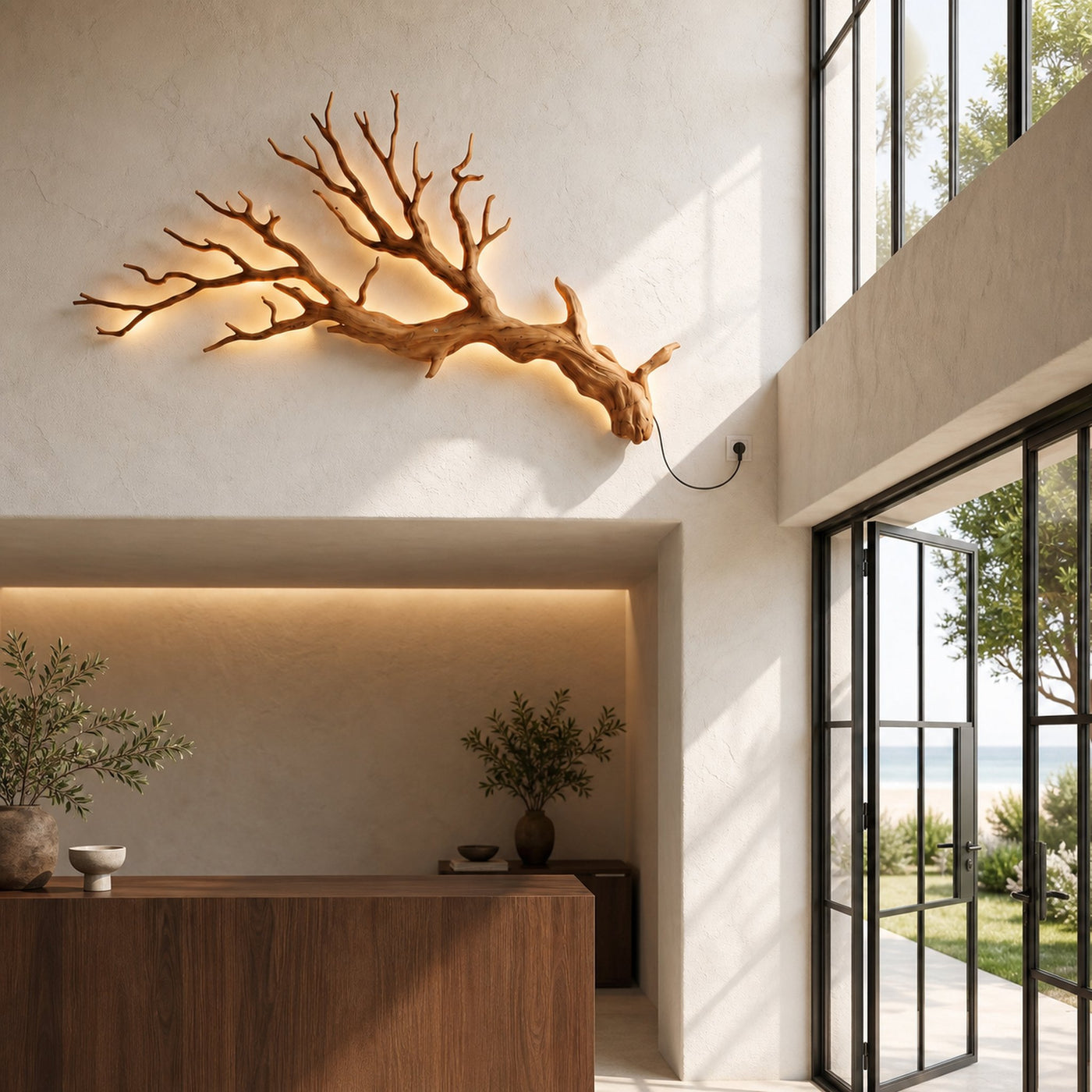 Sculptural Wall Light With Nature Inspired Tree Branch Design For Entryway - product view 6