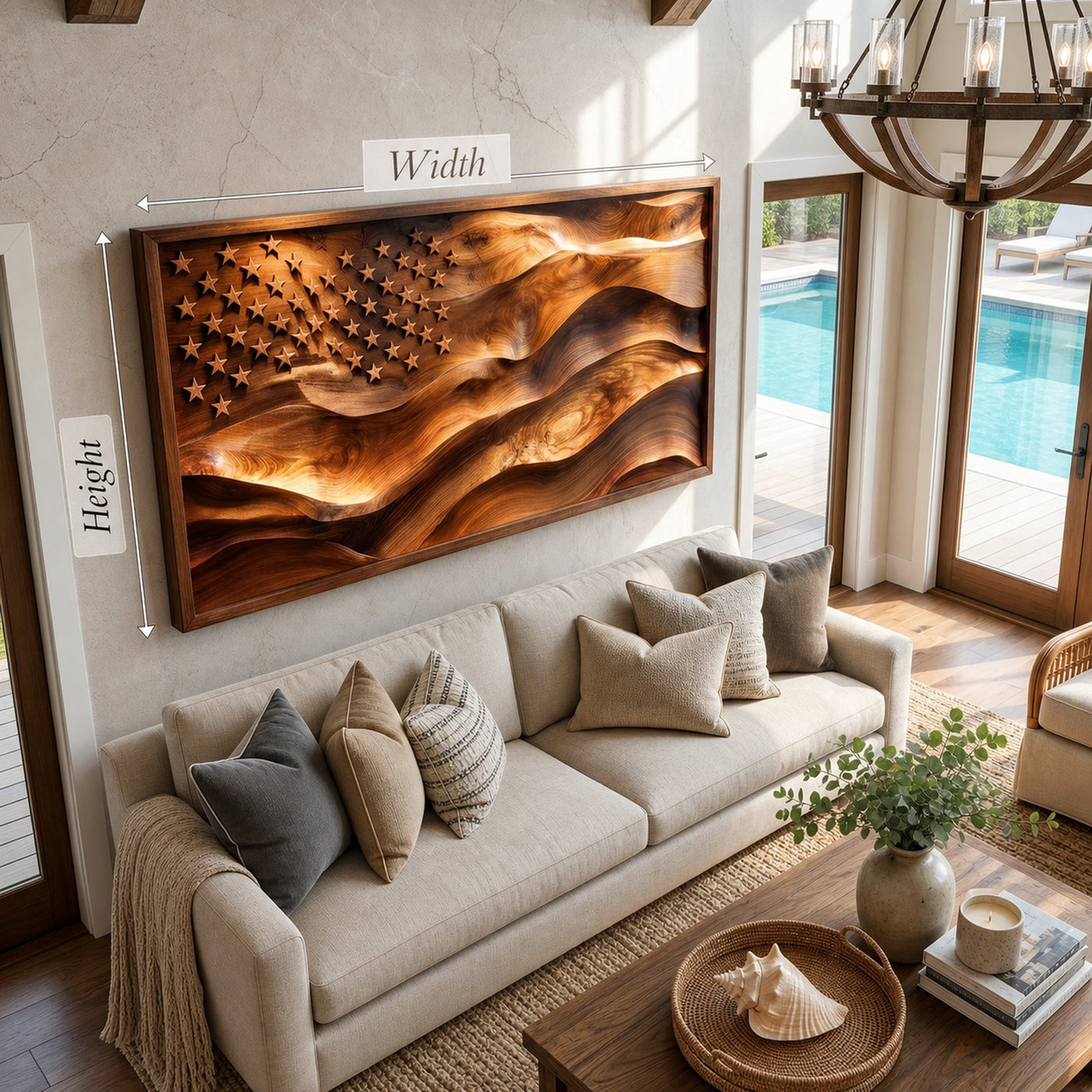 Serene Tree Landscape Wood Wall Art Luxury Penthouse Interior Decor - product view 5