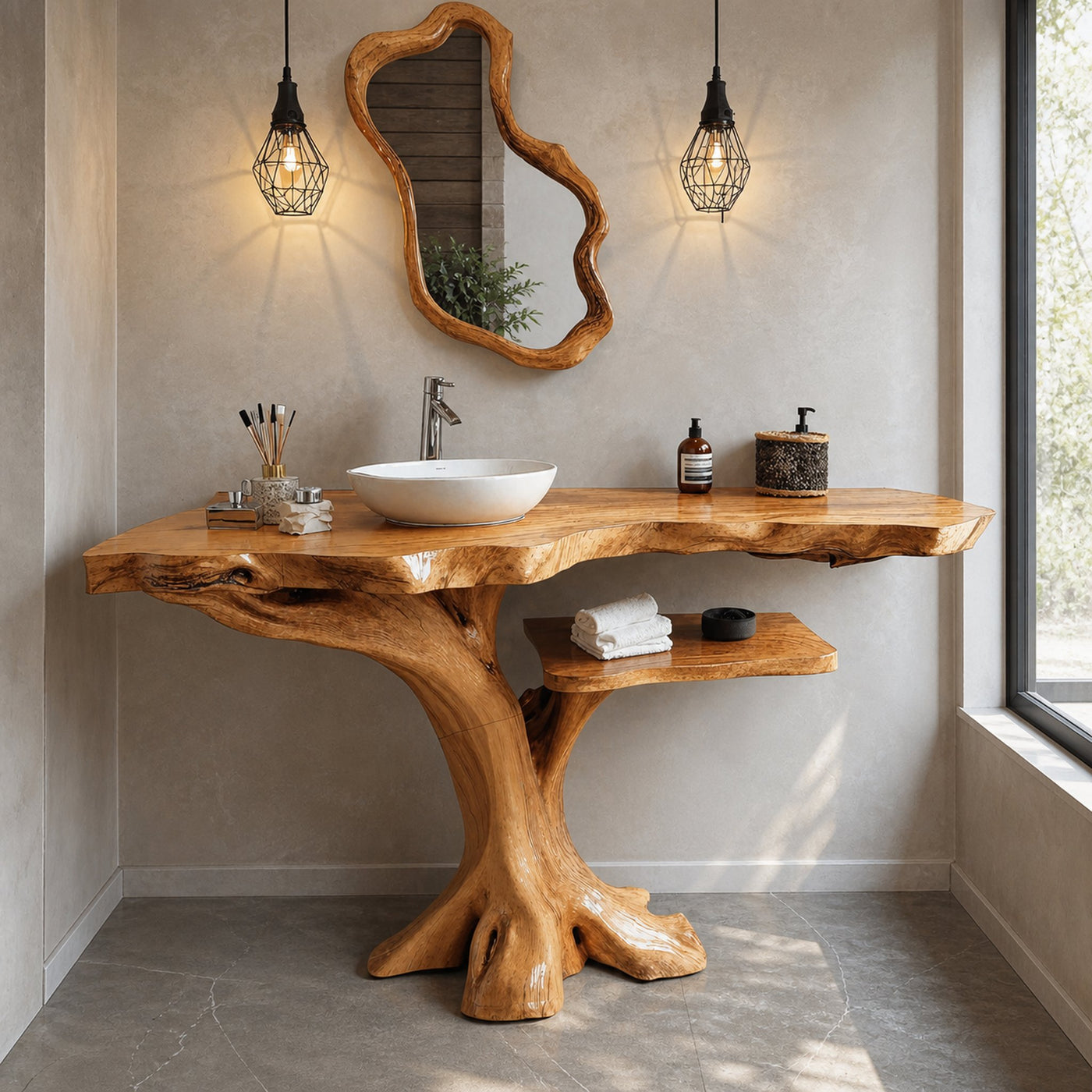 Single Bathroom Vanity With Open Shelf For Modern Homes