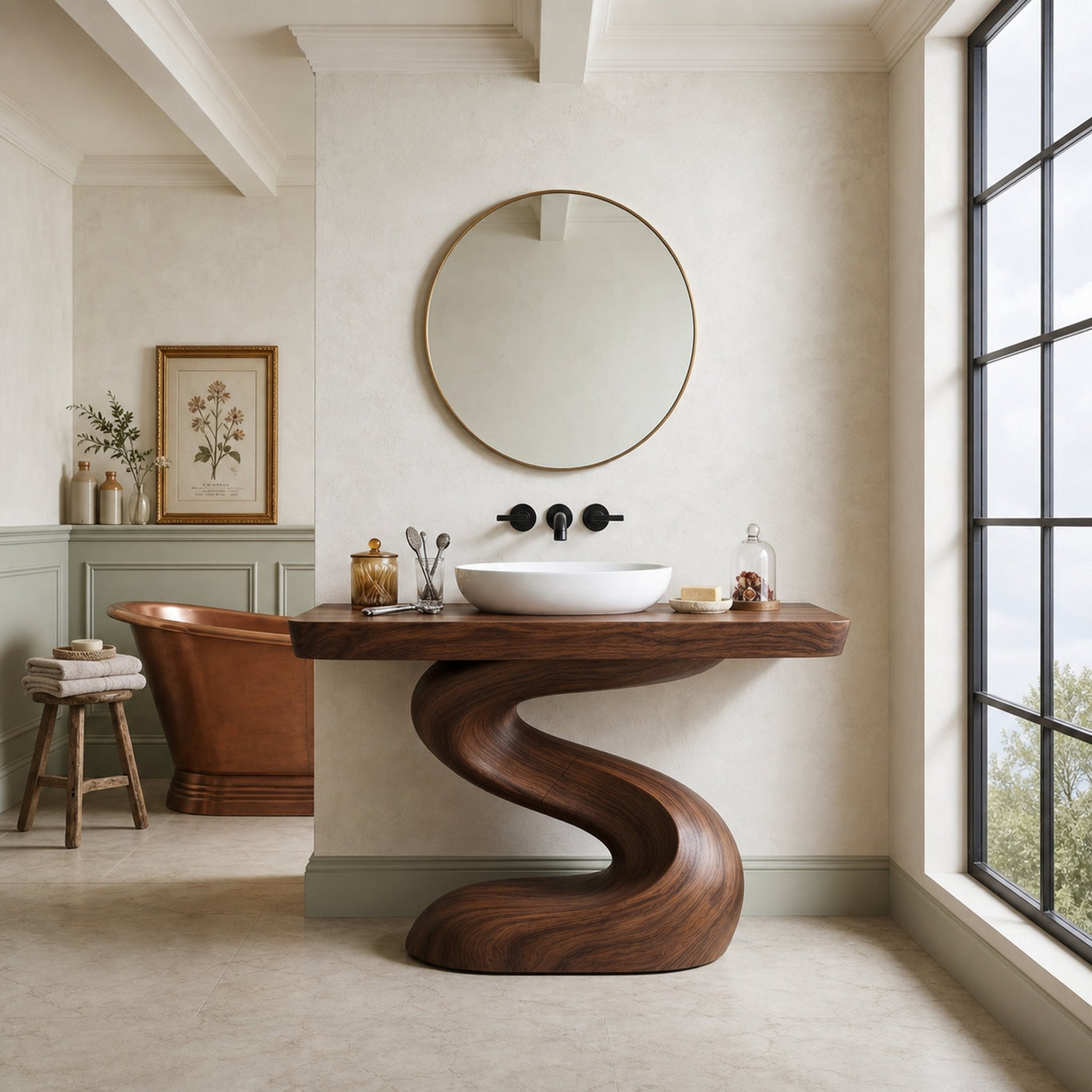 Spa Style Wood Washstand Vanity For Wellness Bathroom - product view 3