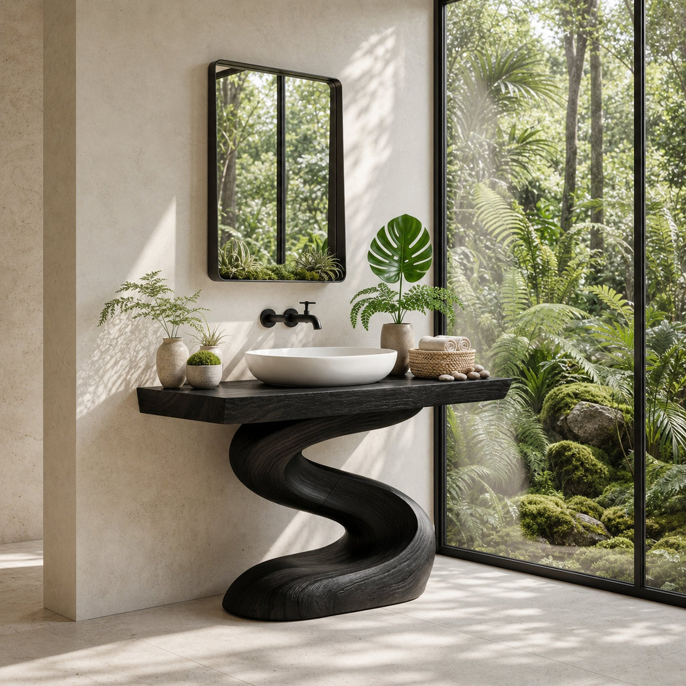 Spa Style Wood Washstand Vanity For Wellness Bathroom - product view 4