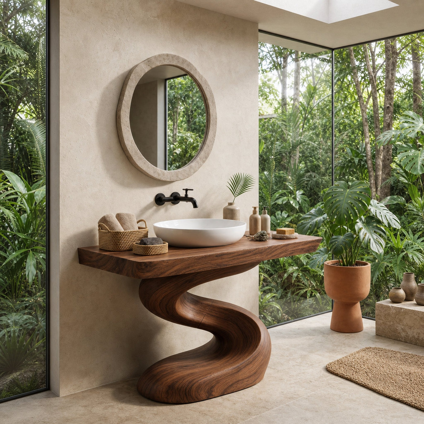 Spa Style Wood Washstand Vanity For Wellness Bathroom - product view 6