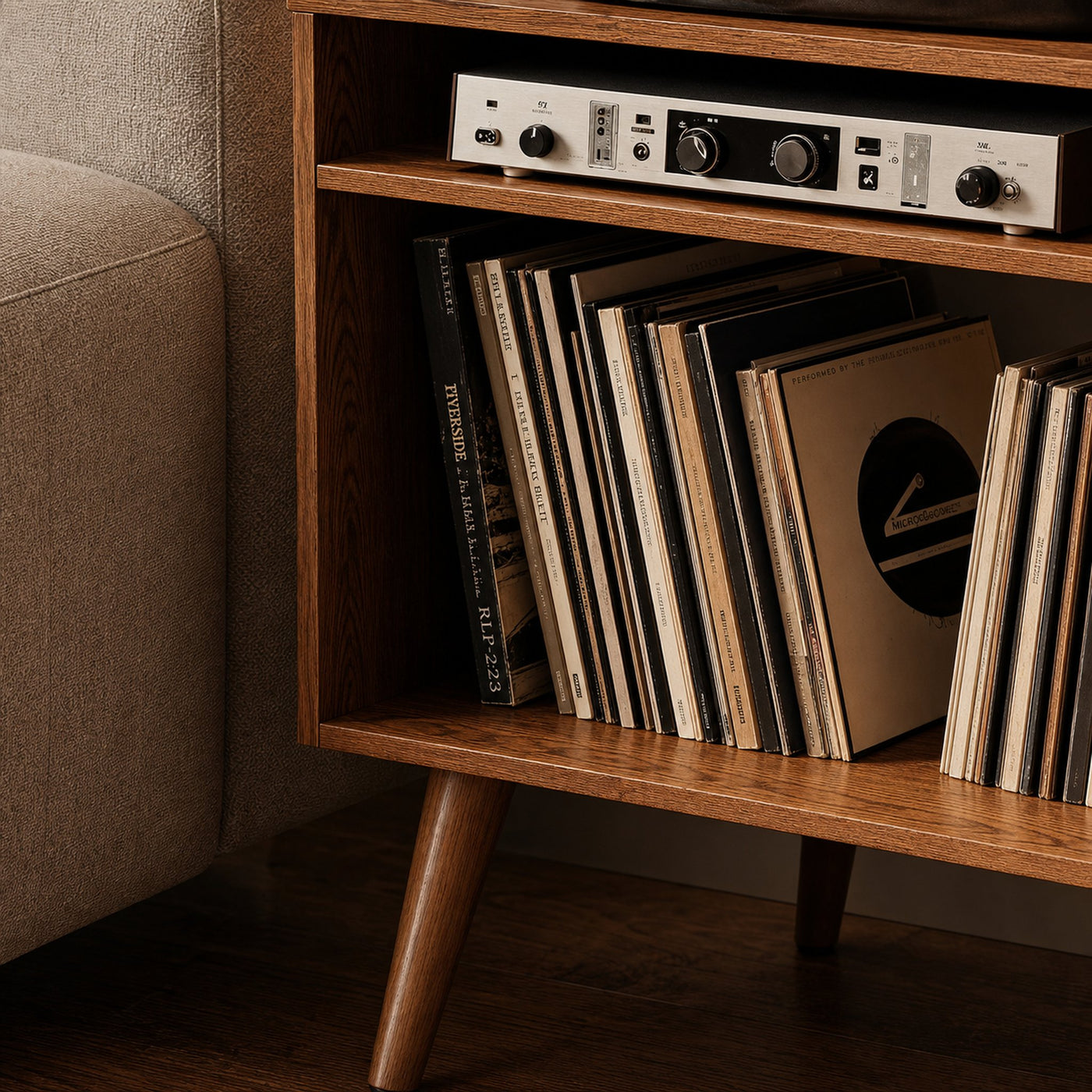 Spacious Record Player Stand For Living Room, Bedroom, Office - product view 3