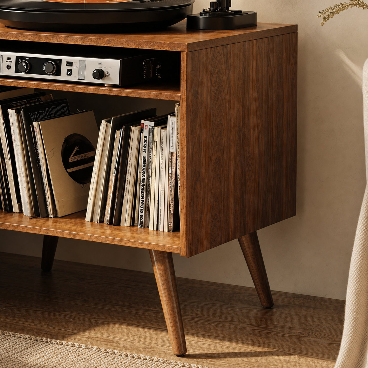 Spacious Record Player Stand For Living Room, Bedroom, Office - product view 4