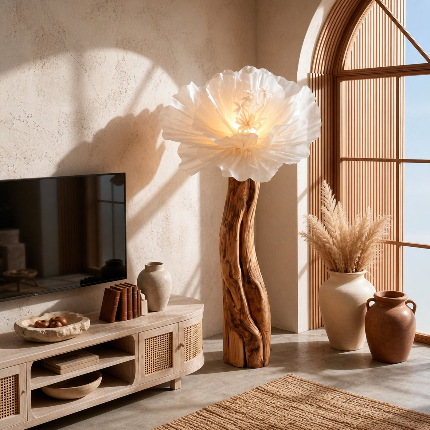 Statement Floor Lamp Nature Inspired Flower Sculpture For Living Room - product view 3