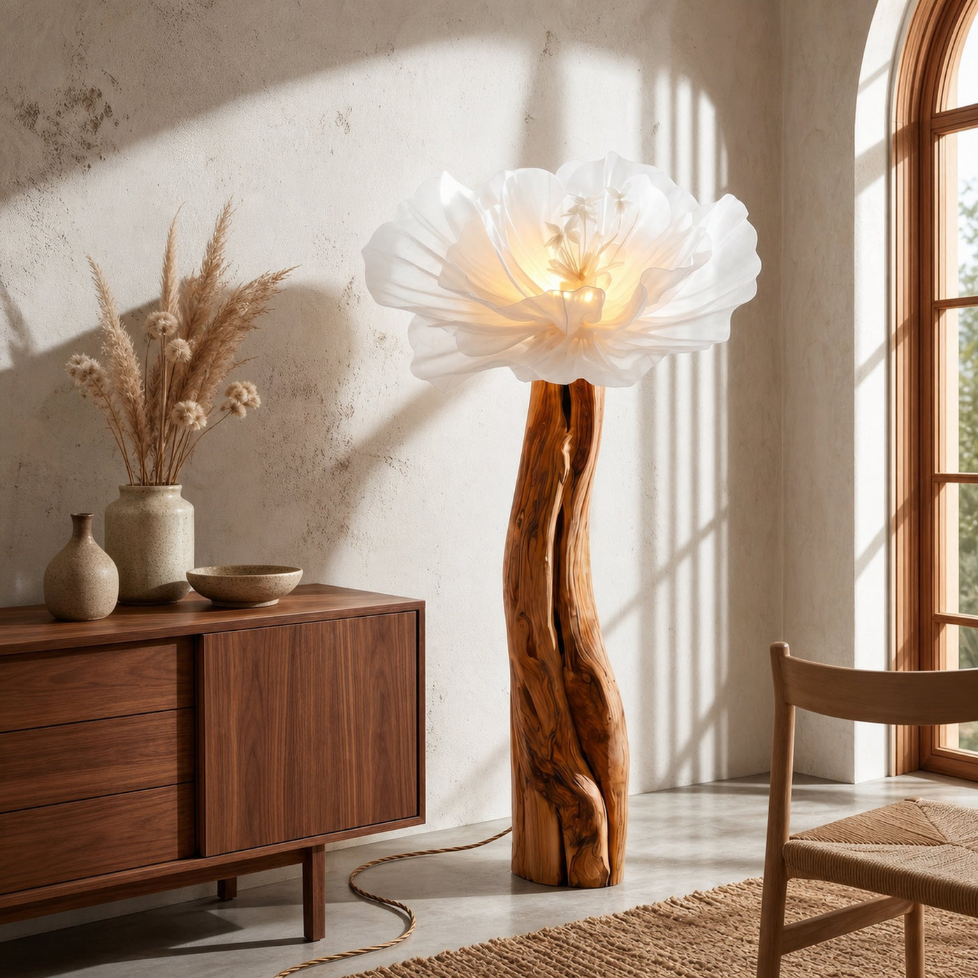 Statement Floor Lamp Nature Inspired Flower Sculpture For Living Room - product view 6