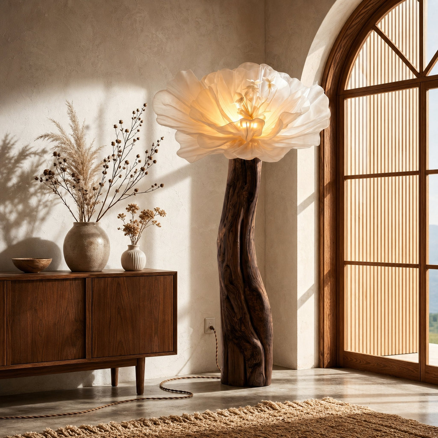 Statement Floor Lamp Nature Inspired Flower Sculpture For Living Room - product view 7
