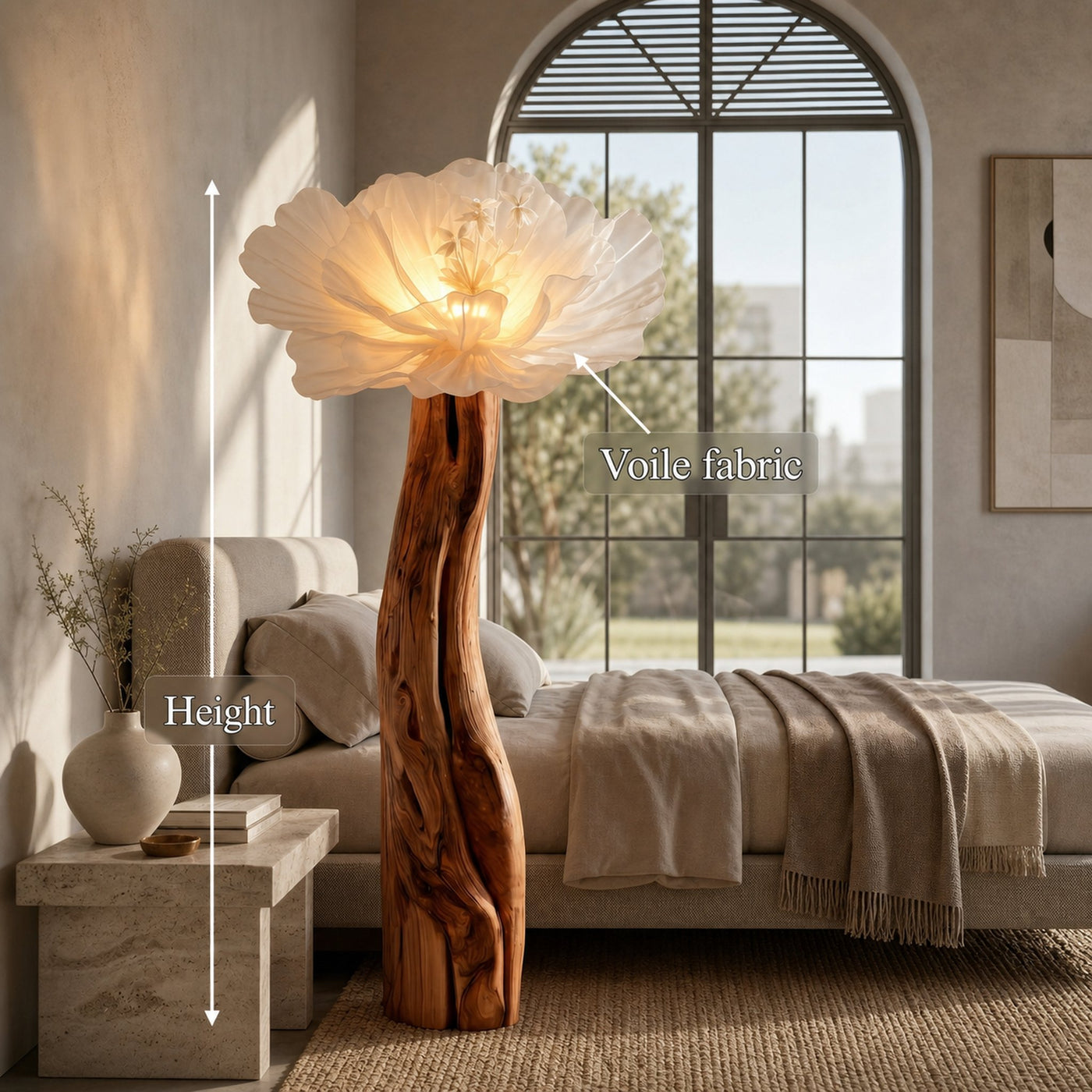 Statement Floor Lamp Nature Inspired Flower Sculpture For Living Room - product view 8